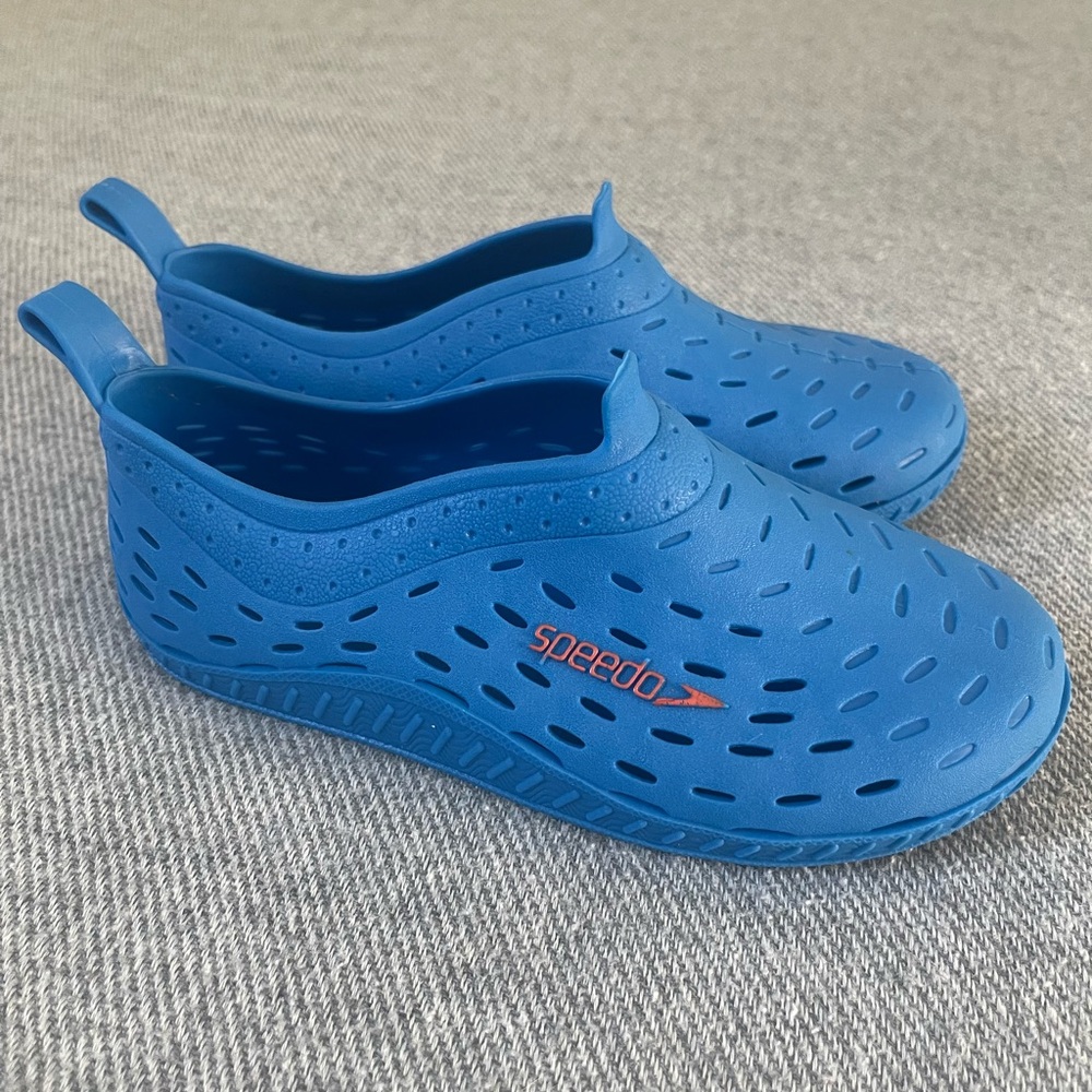 Toddler Boy Speedo Water Shoes Size 9 / 10 Blue Slip On 9C 10C Rubber Sandals